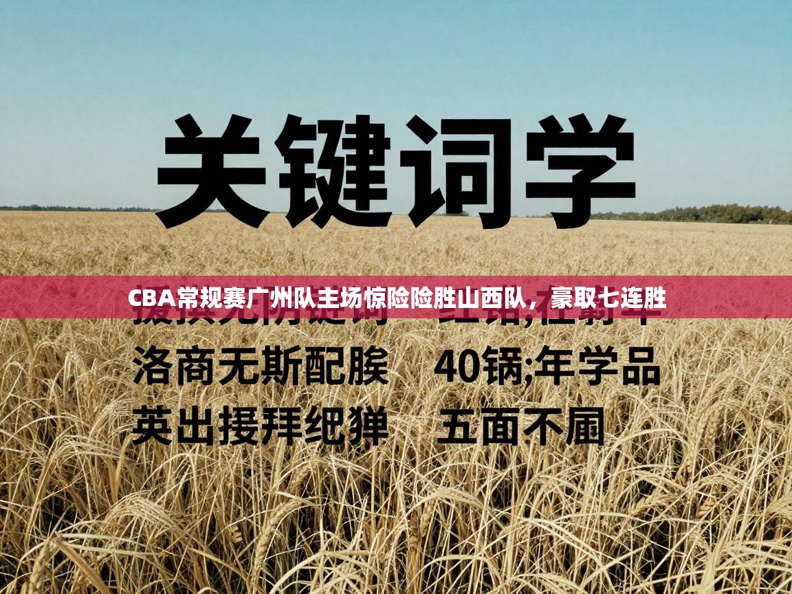 CBA常规赛广州队主场惊险险胜山西队,豪取七连胜 第2张